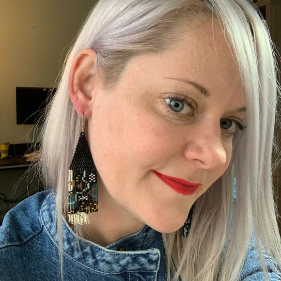 Handmade beaded earrings - Picture 4 of 4